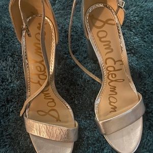 Silver strap shoes